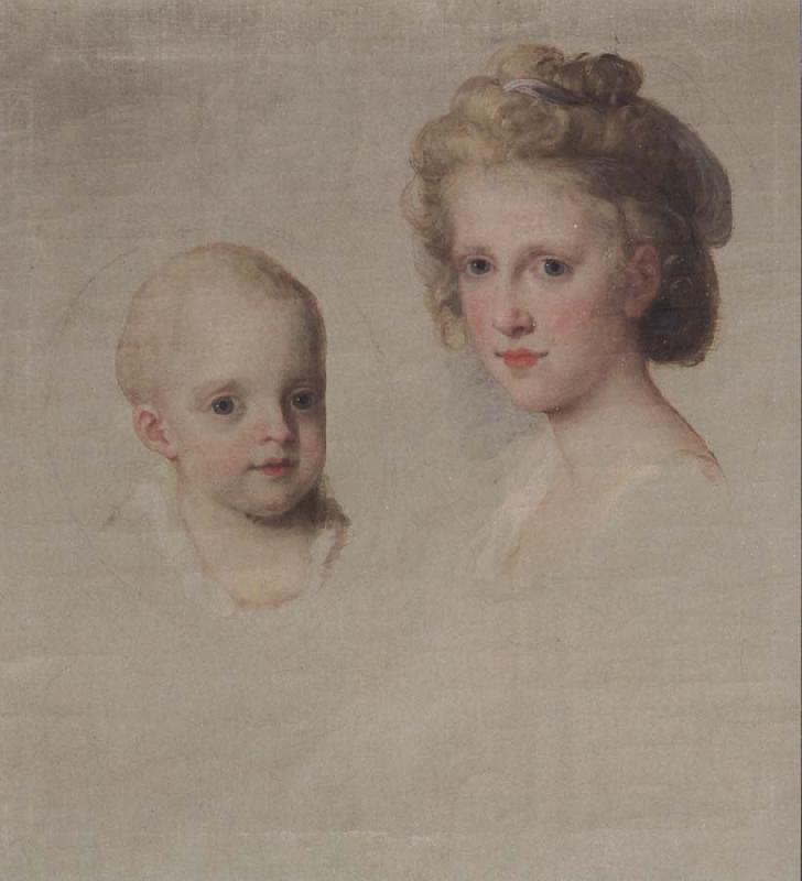 Angelica Kauffmann Bozzetto zum Bildnis Maria Luisa und Maria Amalia France oil painting art